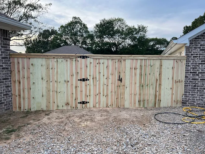 Delta Fence LLC large double gate installation in Central Arkansas